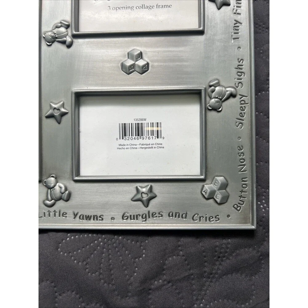 Home Trends Heirloom Pewter Nursery Multi Photograph Baby Frame Silver 4x6